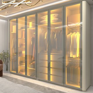 Guarda-roupa Casal 6 Portas com 6 Portas Reflecta com Pés com Led Innova 100% MDF Off White em Oferta na Shopee