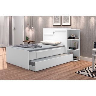 Bicama Baú Solteiro 2 Gavetas Iris em Oferta na Shopee