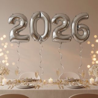 Balão de Festa Microfoil 16" 40cm - Kit "2026" Prata - 1 unidade - Rizzo em Oferta na Shopee