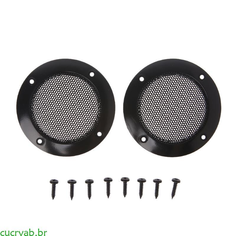 cucryab 2 Pcs 2 Polegadas Preto Alto-Falante Do Carro Grill Malha Gabinete Net Capa