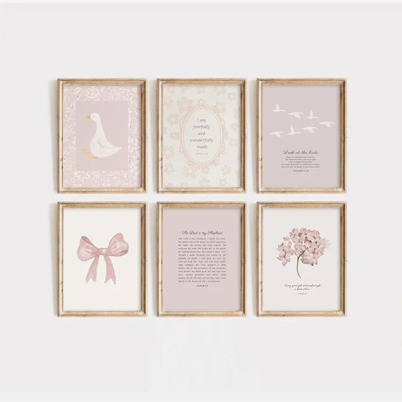 Rosa Boho Arco Campo Jardim Pintura Em Tela Bíblia Cristã Escritura Arte Cartaz Meninas Decoração Do Quarto em Oferta na Shopee