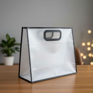 Sacola Transparente Fosca Pvc Alça Plana Preto - 22x26x10cm - 12 unidades - Rizzo em Oferta na Shopee
