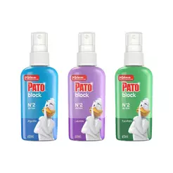 Kit Odorizador Sanitário Líquido Pato Block Algodão + Lavanda + Eucalipto Spray 60ml