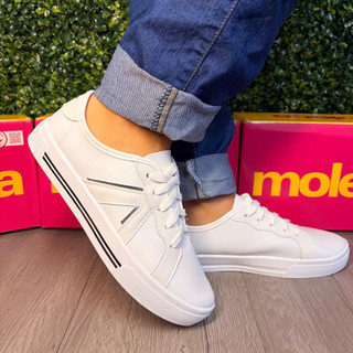 Tenis Feminino Branco Moleca Casual Flatform Confortável