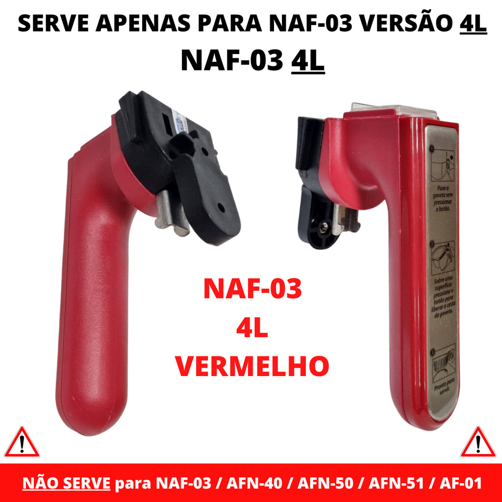 PUXADOR VERMELHO AIR FRYER 4L MONDIAL NAF03 4L/ NAF-05 4L/ AF-14 4L ORIGINAL