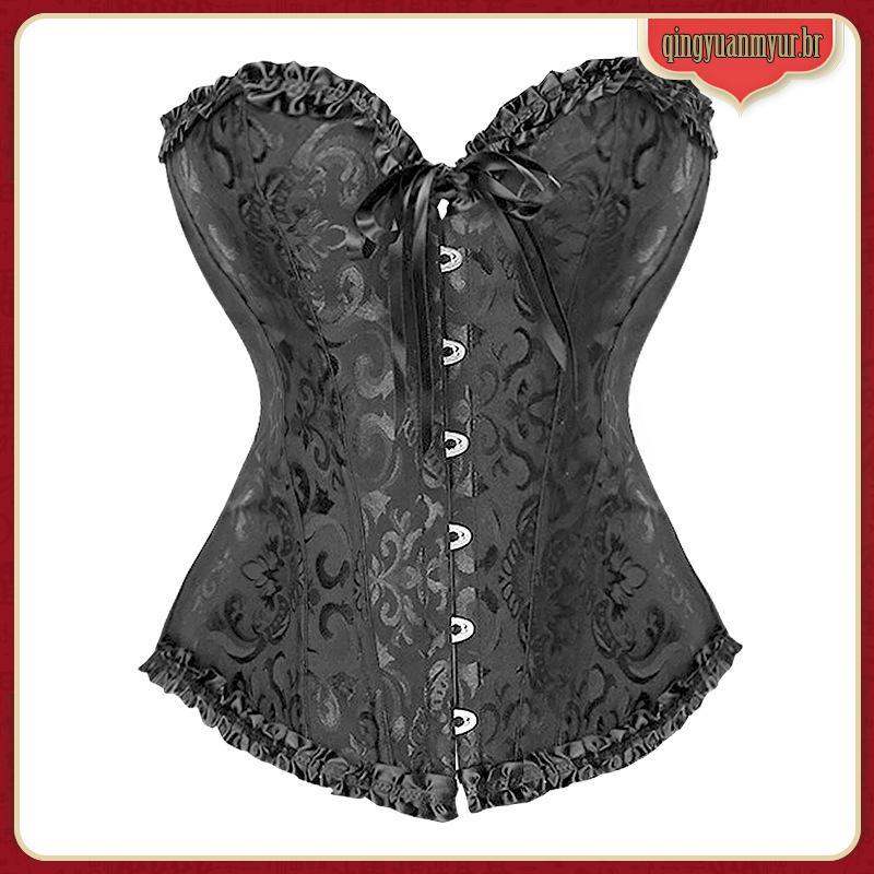 Bestcorse PP 6XG Branco Rosa Corselete Espartilho Feminino Corset Com Barbatanas Preto Corpete Feminino Plus Size Top Gó