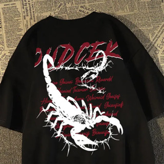 Camiseta Masculina Preto Unissex Gótico Dark com Escorpião Estilizado Estilo Streetwear Vintage em Oferta na Shopee