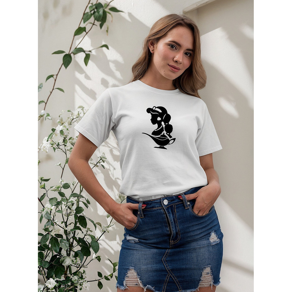 Camiseta T-shirts Unissex Camisa Jasmine Aladim Algodão Moda