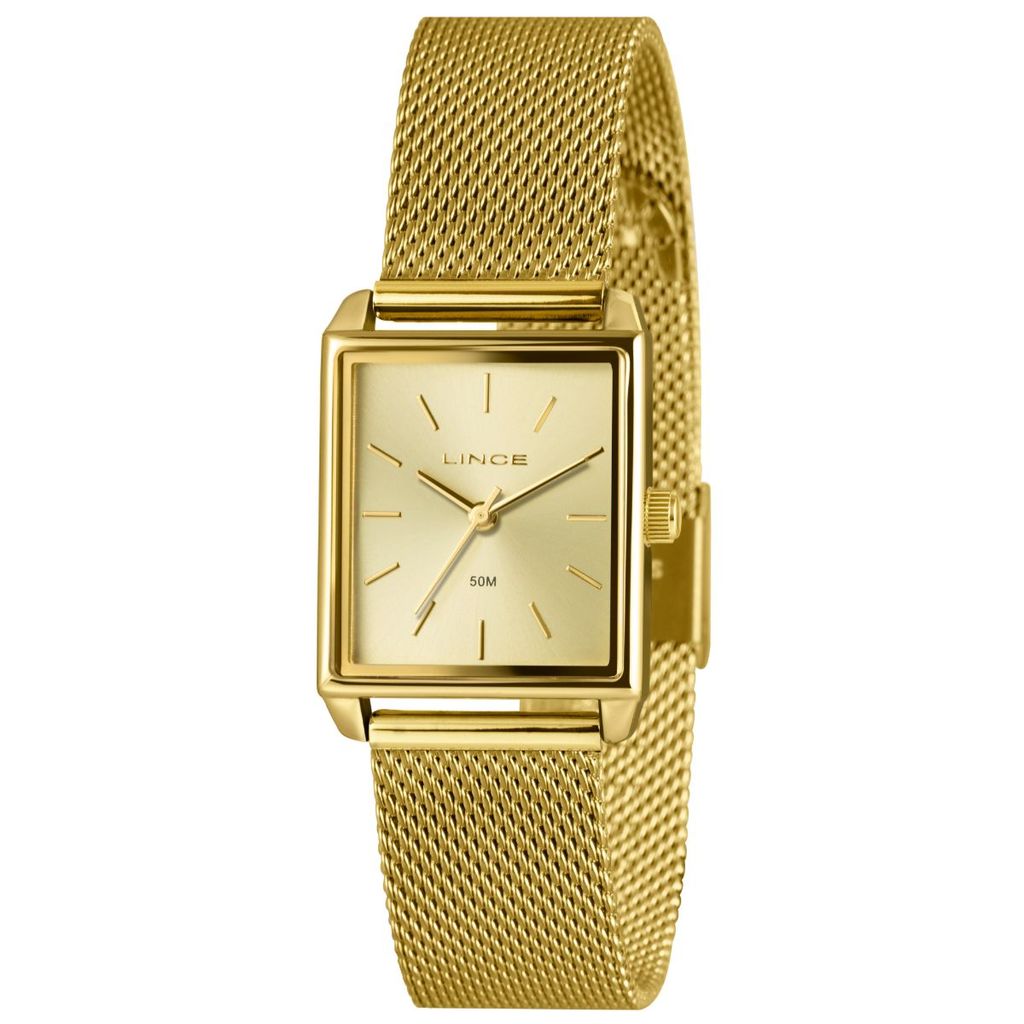 RELÓGIO LINCE FEMININO DOURADO QUADRADO LQG4766L25 C1KX em Oferta na Shopee