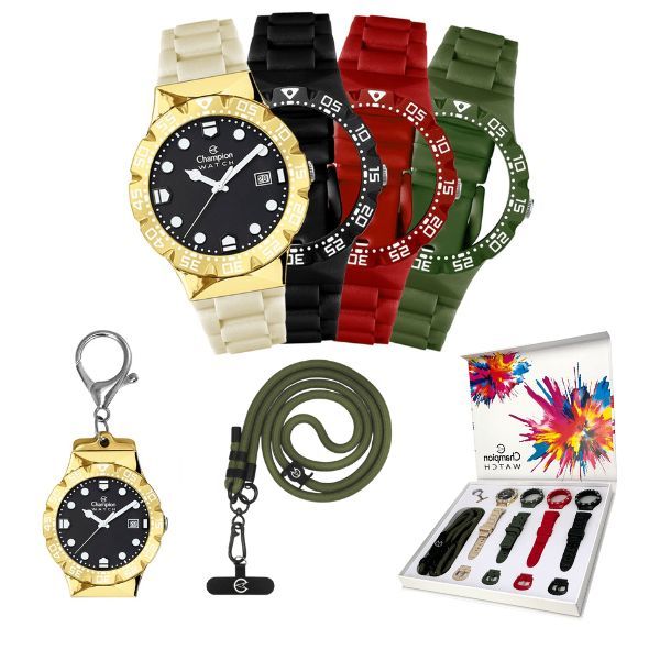 Relógio Champion Troca Pulseiras CP31901N Prova D'Água 100m