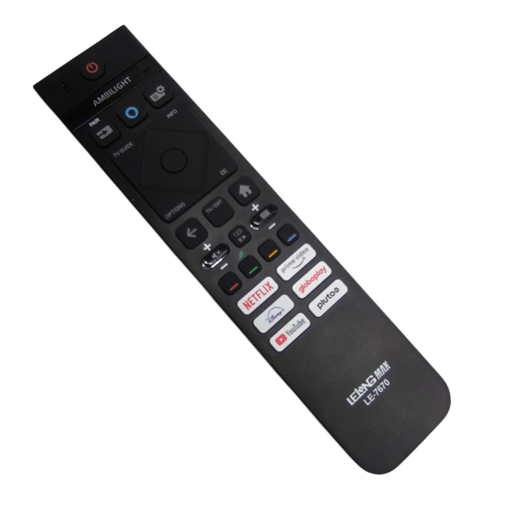 Controle Remoto Para Smart Tv Philips Ambilight 4k 55PUG7019/78 Com Comando de Voz