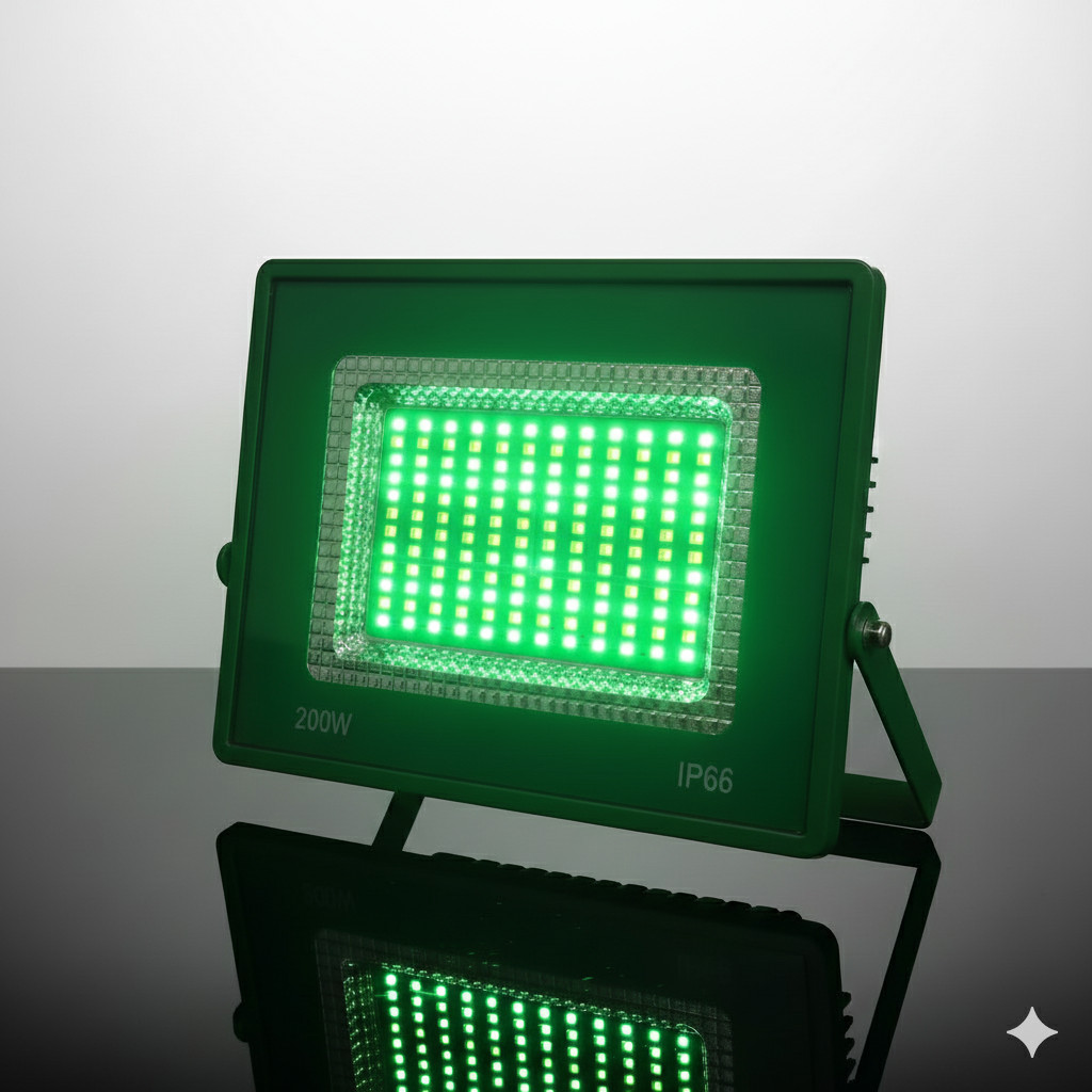 Refletor LED Verde 200W IP66 Iluminação Decorativa Potente Jardim Casa Decoração Iluminação Monumentos Festas Eventos
