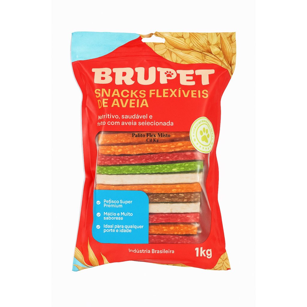 Palito Flex Misto Brupet 1Kg Petisco Super Premium