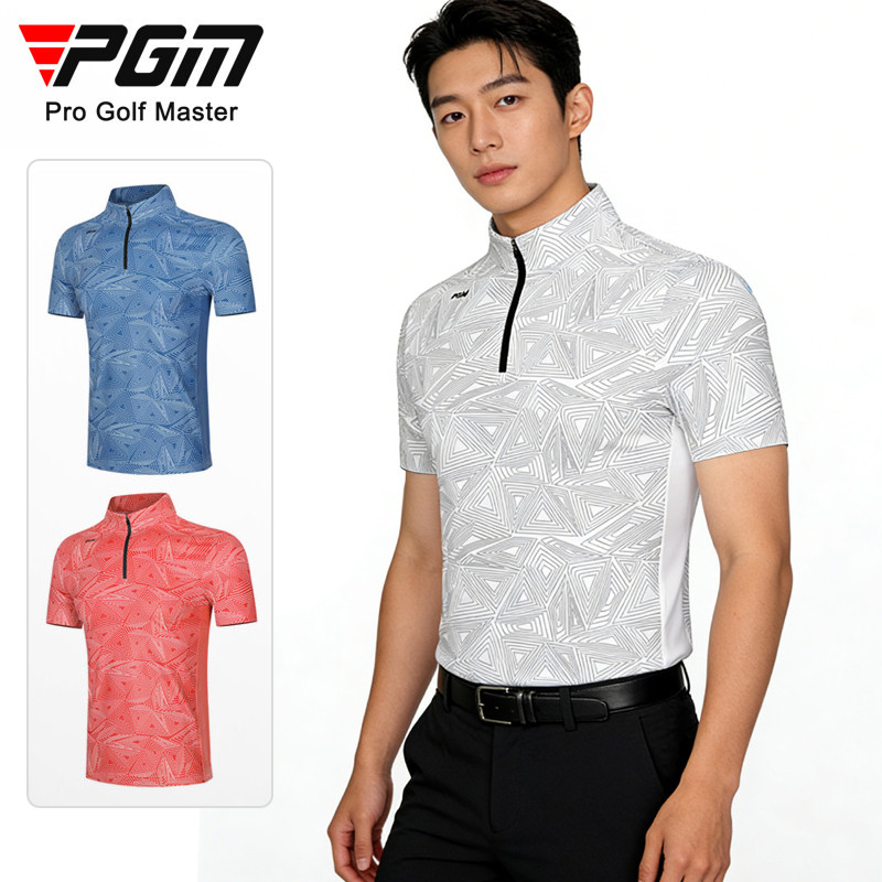 PGM Roupas de Golfe Camiseta Masculina de Manga Curta Impressa Roupas Masculinas Camisa Esportiva de Verão Camisa polo T
