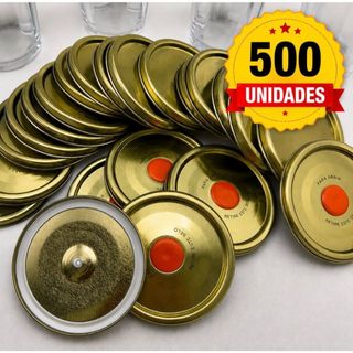 500 unidades TAMPAS METALICAS 67MM PARA PUDIM NO COPO AMERICANO  sistema abre fácil, vedação a vapor
