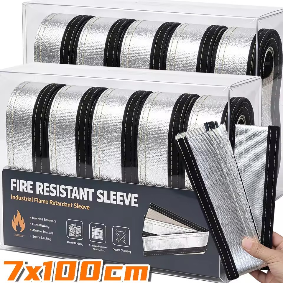 Manga De Tubo De Fibra De Vidro De Folha De Alumínio-Alta Temperatura Resistente Ao Fogo-Tampa De Proteção Térmica Do Ca