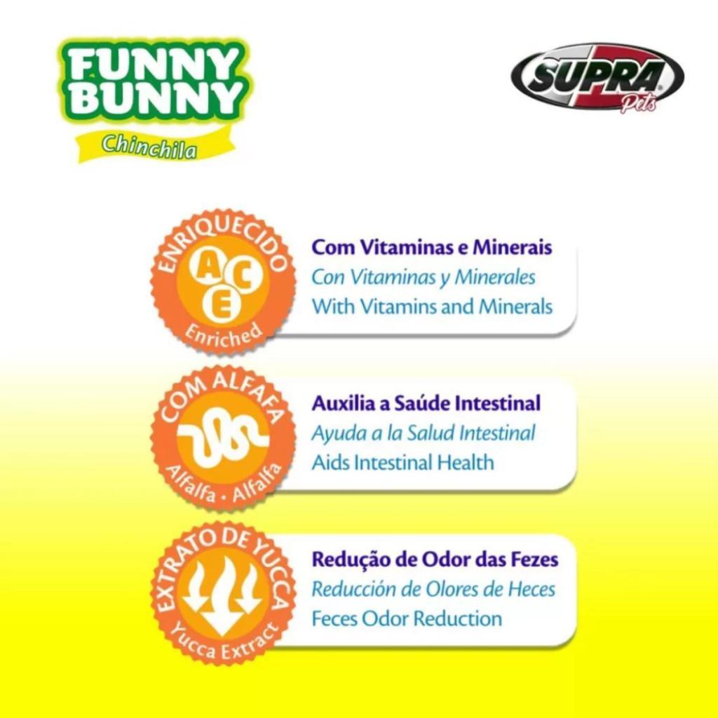 Ração Funny Bunny Chinchila Super Premium 700g Supra Pets · foto 2