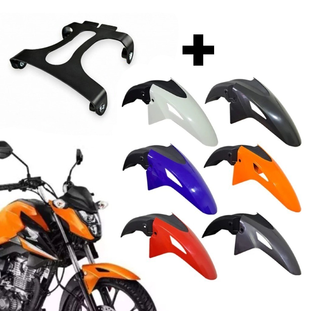 PARALAMA CG 160 DIANTEIRO A + B COM SUPORTE MODELO 2025 FAN CG TITAN START 2014 ATÉ 2025