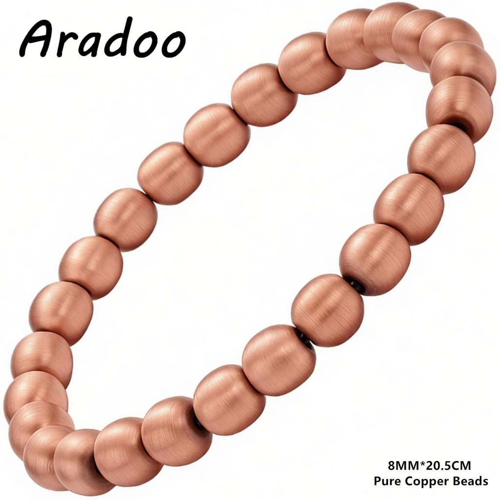 ARADOO Pulseira De Contas De Cobre Puro Para Mulheres , Homens , Joias , Presentes