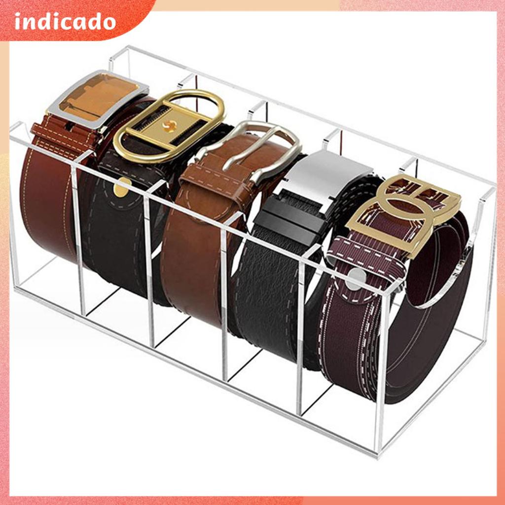 Organizador De Cinto Acrílico 5 Grades Suporte De Armazenamento Transparente Recipiente De Gravata Caixa Multifuncional 