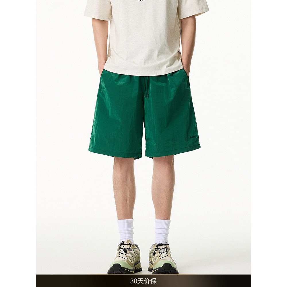 NTED americano Retro cor pura simples plissado textura Shorts verão ao ar livre lazer esportes de secagem rápida calças