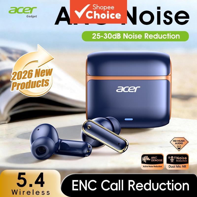 Fone de ouvido Acer OHR637 com microfone tipo C, fone de ouvido sem fio, fones de ouvido Bluetooth, estojo de 350mAh de