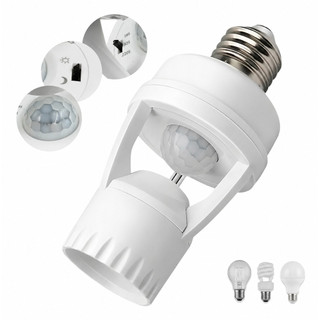 Sensor De Presença Iluminação Lâmpada Soquete E27 Fotocélula Para Casa