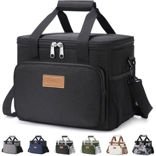 Bolsa Térmica Média Lifewit, Caixa de Almoço Isolada, Bolsa Térmica Macia para Adultos, Homens e Mulheres, Preta, Capaci