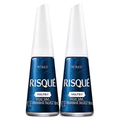 Kit 2 Esmalte Risqué Voltei Hoje Sim Amanhã Talvez Metálico 8ml