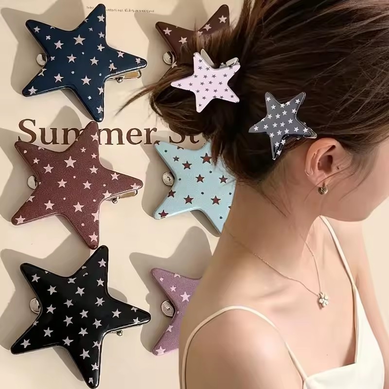 Grampo De Cabelo Y2K Sweet Cool Style – Acessórios Para Vestir Com Bolinhas Em Forma De Estrela Chapéus Criativos Cabelo