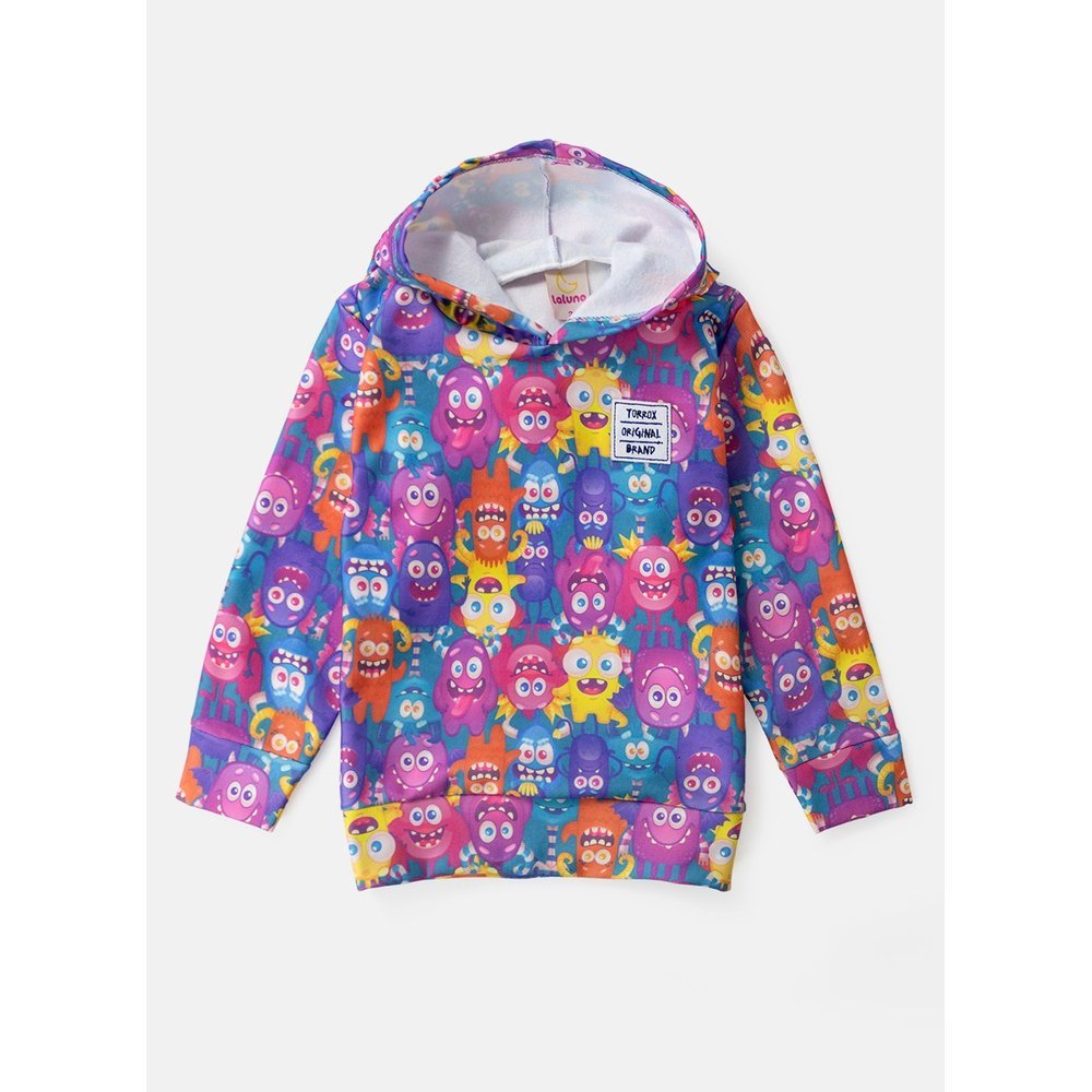 Blusão Molecotton Infantil Monstrinhos Multicolorido La Luna Roupa Criança 2-12