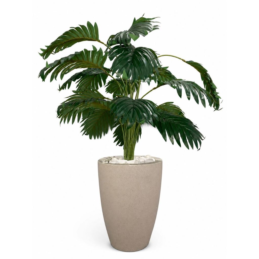 Planta Artificial Palmeira com Vaso Polietileno Cone Grande Decoração