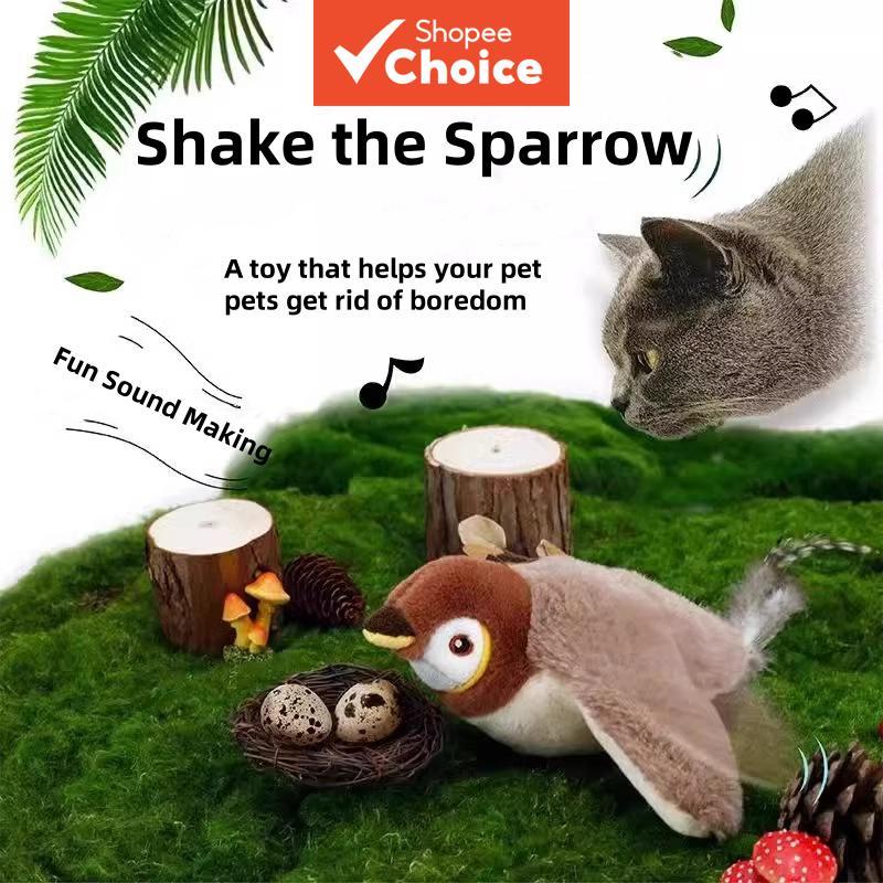 Brinquedos de pelúcia resistentes a mordidas para pets, brinquedos elétricos de pássaros para gatos, brinquedos de