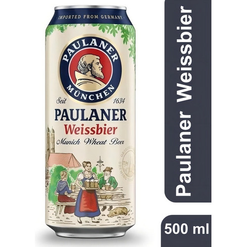 Cerveja Alemã Hefe Weissbier Lata 500ml Paulaner