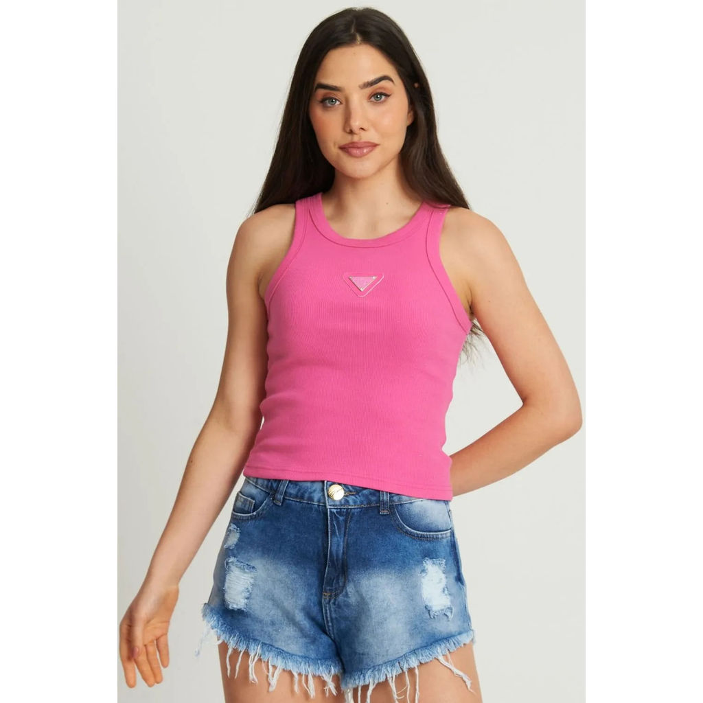 Regata Feminina Com Logo Metalizado Planet Girls Rosa Claro