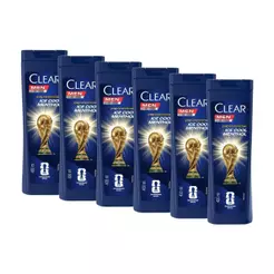 Kit 6 Shampoos Clear Men Anticaspa Ice Cool Menthol 400ml