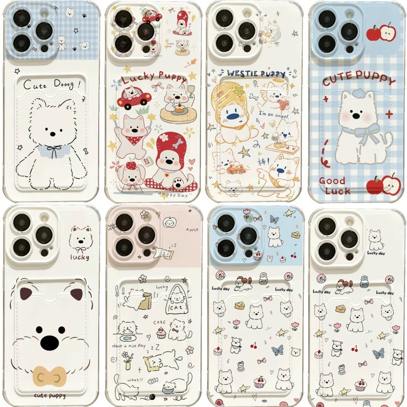 Kawaii Branco Westie Filhote De Cachorro Caso Para Samsung A56 A55 A17 A07 A53 A06 A54 A34 A15 A32 A14 A05 A05S A36 A34 