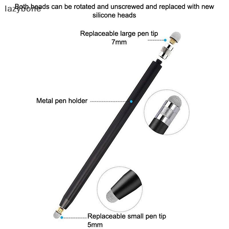 Caneta Stylus Capacitiva De Ponta Dupla De Fibra De Malha Para Tela Sensível Ao Toque De Desenho De Telefone E Tablet
