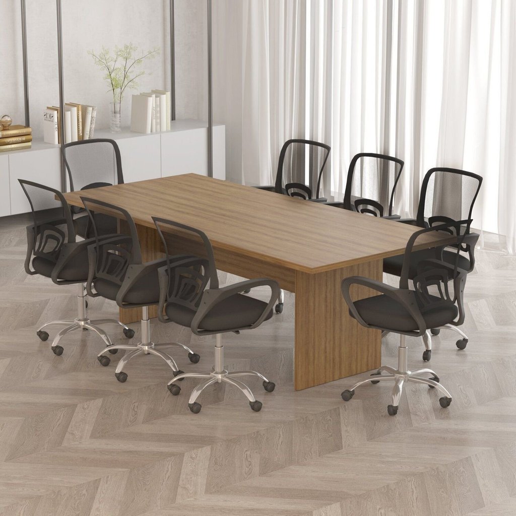 Mesa para Reunião 8 Lugares 220x100cm Marrom/Amêndoa Amêndoa