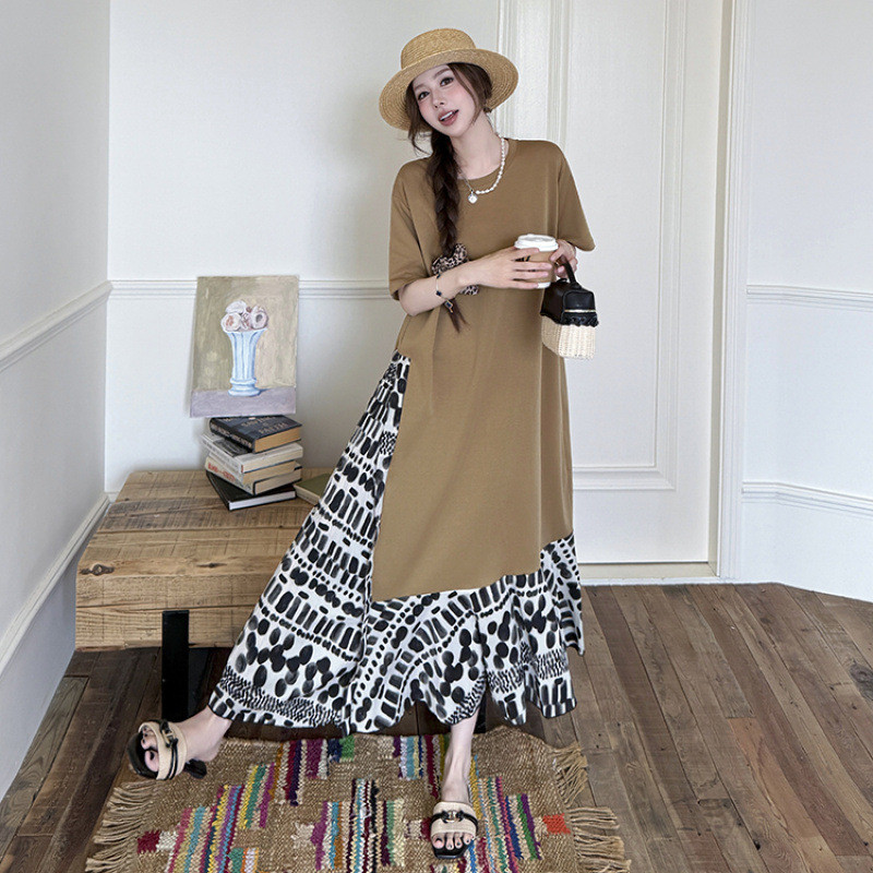 Olhos grandes [Roupas femininas estilo Yamamoto] Vestido de manga curta-2026 Verão Plus Size Roupas femininas Estilo lon