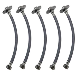 Kit 5 Engate Mangueira Flexível Trançado 60cm Alta Pressão