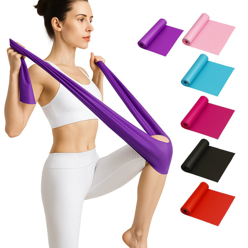 Faixas Elásticas Yoga Band 1,5m Treino Funcional Fisioterapia Pilates Alongamento Fortalecimento Exercícios WL-2720