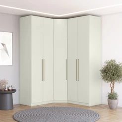 Guarda Roupa Modulado De Canto Oblíquo 5 Porta Com Cabeideiros Bellagio Casa 812