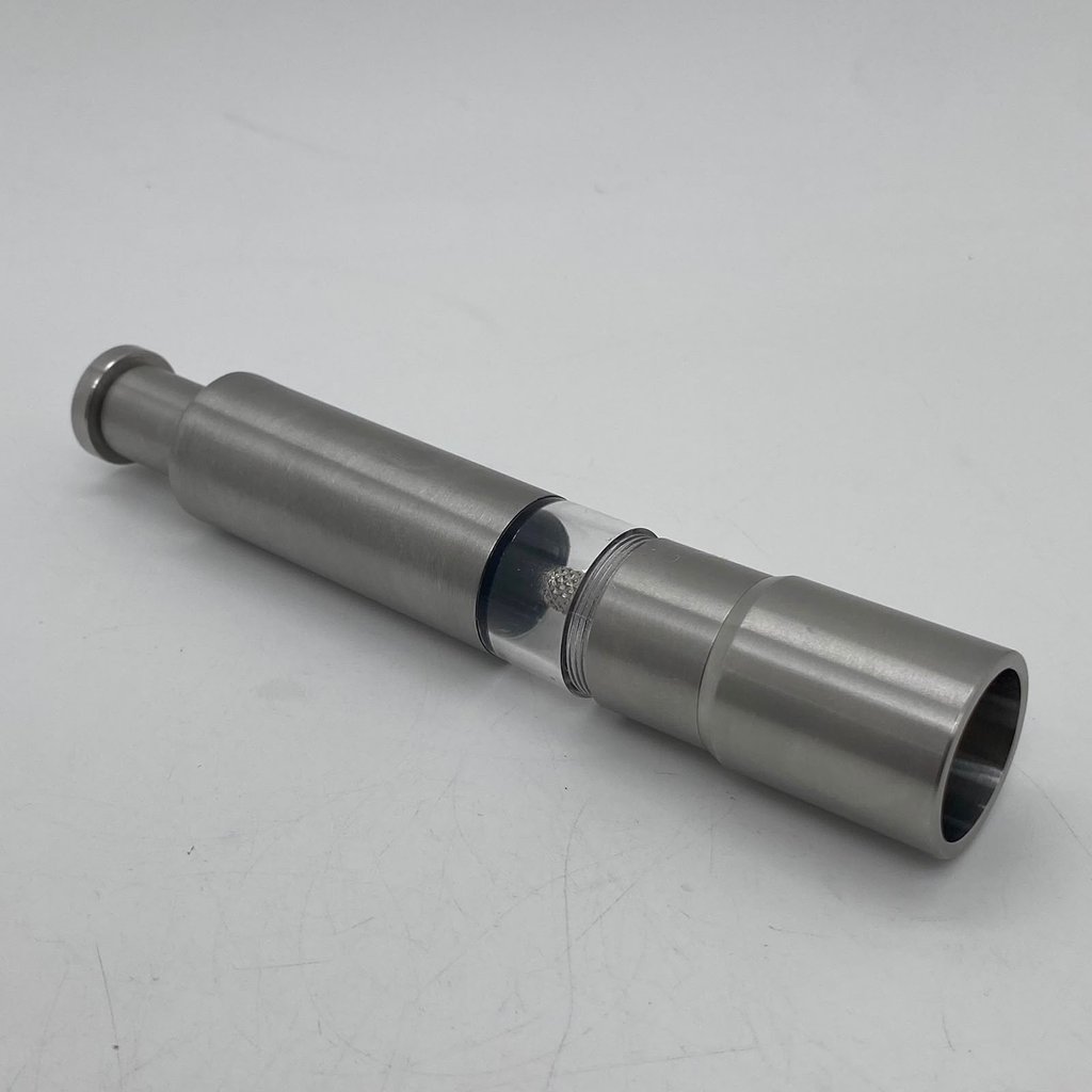 Moedor de Pimenta e Sal Manual Inox de Pressão com Visor Uma Mão para Cozinha