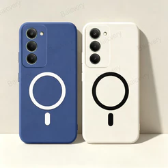 Para Redmi 15 5G/15 4G/Xiaomi POCO M8s 5G Capa Traseira De Silicone Macio Fosco Com Adesivo Magnético