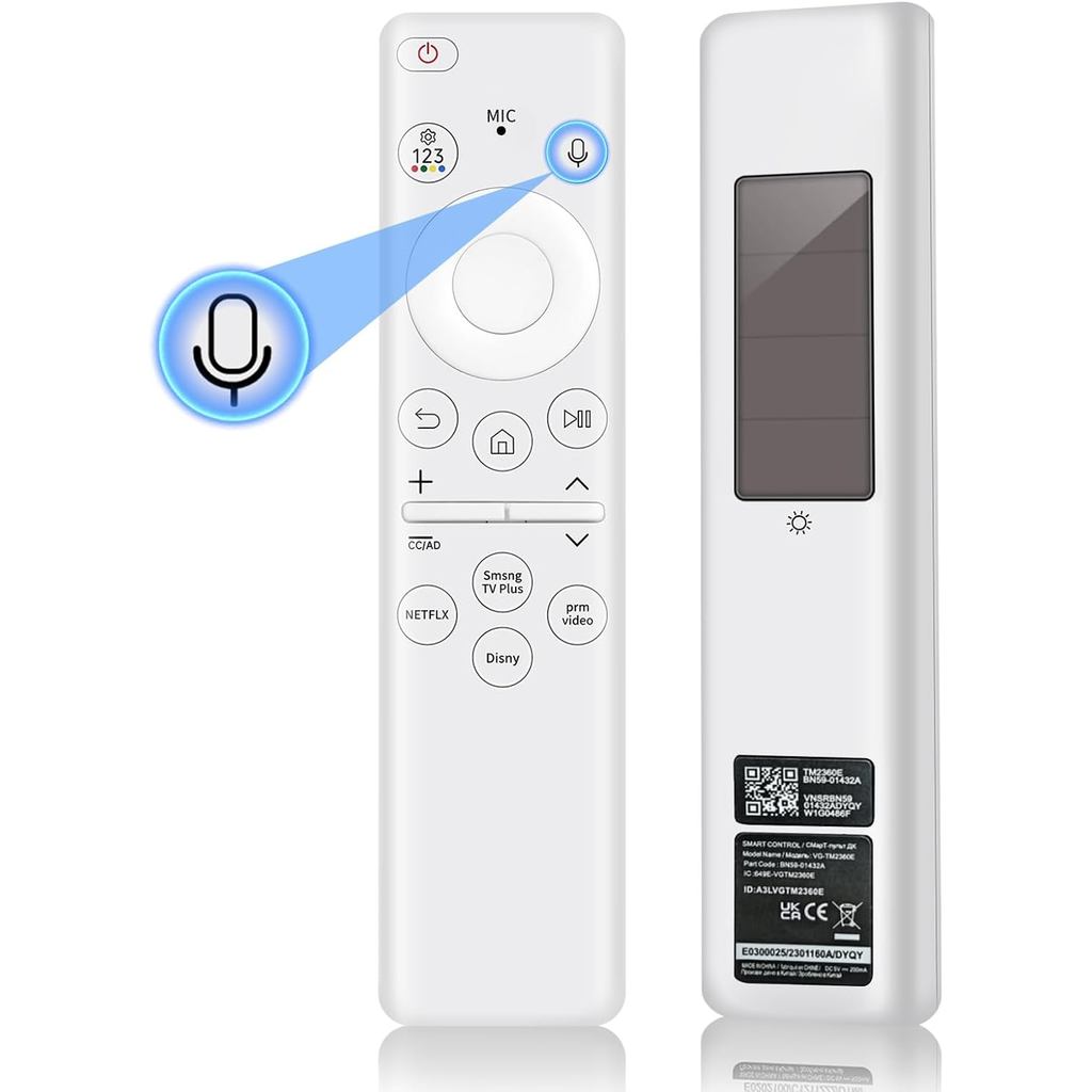 Controle Remoto Solar BN59-01432A Compatível com TVs Samsung Neo QLED 8K HDR Sma
