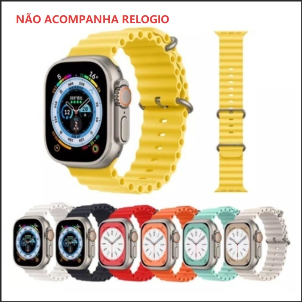 Pulseira Oceano Silicone Para Smartwatch Smart Relógios 38mm 40mm 41mm 42mm 44mm 45mm 47mm 49mm — imagem 2 de 2