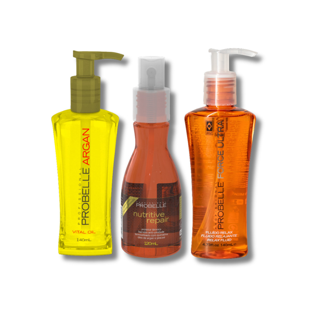KIT Argan 140ML + Fluído 140ML + Nutritive 120ML - Probelle