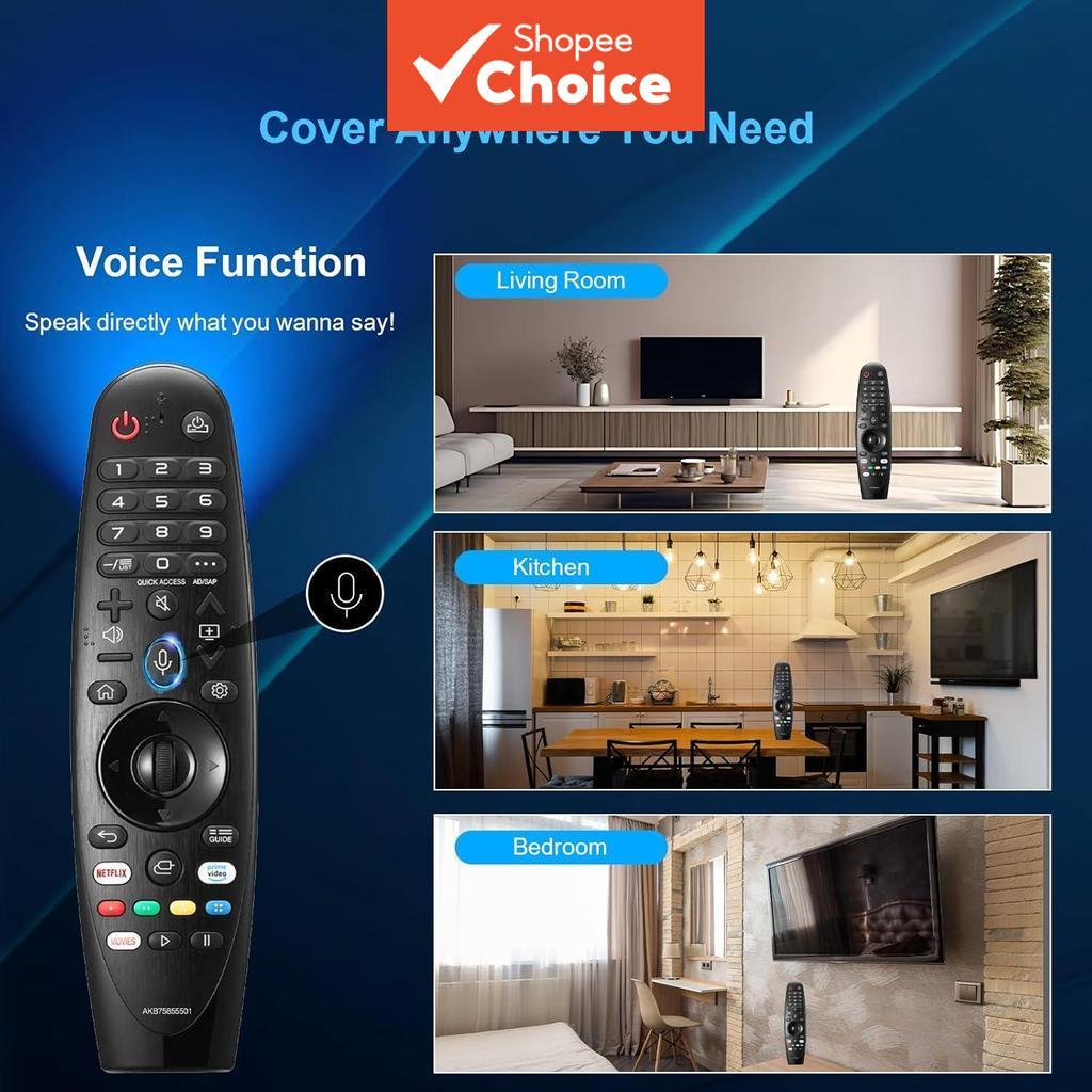  Controle Remoto Mágico de Voz Para TV LG Smart 2019-2021 AKB75855501 AN-MR20GA AN-MR19BA