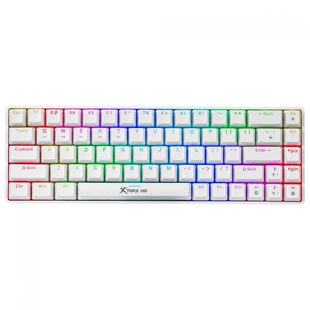 Teclado Mecânico Gamer Xtrike Me GK-995W, Wireless/Bluetooth, RGB, ANSI, 60%, Branco